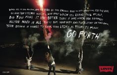 A vibrant advertisement by Levis featuring three people standing in front of fireworks with smoke, capturing the essence of freedom and excitement.