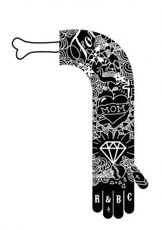 Lucas Jubb #white #black #illustration #arms #tattoos #drawing