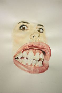 Hannah Scott #face #lips #mouth #painting