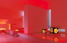 Living room with red lighting #interior #architecture #residence #futuristic