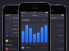Walle Finance App [Transactions & Week History] by Alexander Zaytsev #charts #financial #iphone #mobile #ios #list #widget
