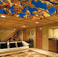 20+ Cool Basement Ceiling Ideas #basement #interior #architecture #ceiling