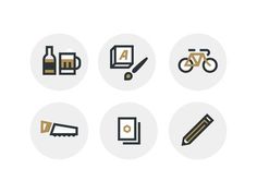Build Icons #beer #book #saw #paint #bike #brush #pencil #paper