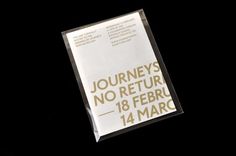 StudioMakgill - Journeys With No Return #comtemporary #print #design #invitation