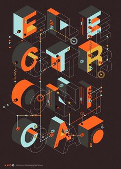 Electronica on Behance #poster #typography #graphic #design #graphic design