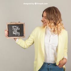 Presentation concept with woman holding slate Free Psd. See more inspiration related to Mockup, Template, Woman, Girl, Quote, Face, Smile, Happy, Presentation, Chalkboard, Mock up, Chalk, Drawing, Female, Young, Up, Concept, Happy face, Women face, Holding, Showcase, Stylish, Slate, Smiling, Mock, Joyful, Presenting and Showing on Freepik.