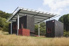 Ecosanctuary Welcome Shelter: Floating Roof Over the Wooden Boxes