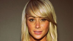 People 1993x1121 Sara Jean Underwood blonde women face bangs freckles portrait simple background
