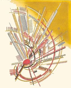 The sun as the expression of old world energy is torn down from the... - but does it float #el #constructivism #lissitzky #yakov #chernikov #architecture #drawing