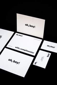 Oh Boy! Branding - Mindsparkle Mag Great simple black and white corporate design for Oh Boy! – a young film-production company based in Germany. #logo #identity #branding #design #color #photography #graphic #design #gallery #blog #project #mindsparkle #mag #beautiful #portfolio #designer