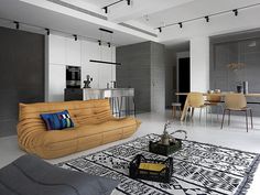 39 sqm Contemporary Apartment Personalized in Gray and White