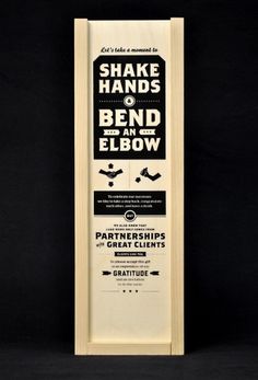 FPO: Shake Hands & Bend an Elbow Gift #packaging #design #typography