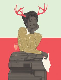 Sex in the Cities - Jack Hughes #antlers #woman #business #nostalgic #classy #copies #illustration #colors #holiday #vintage #jack #hughes #xerox