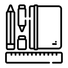 See more icon inspiration related to book, pen, rule, pencil, ruler, pencilcase, art and design, holder, office material, school material, education and stationery on Flaticon.