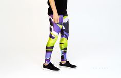 Leggings design by Nastya KFKS #yoga #print #green #purple #fashion #sport #girl #surfing