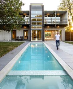 Urban Dallas Dwelling with Comfortable and Arty Furniture Solutions shipping containers dwelling #pool #design #architecture #house