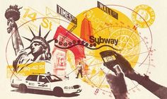 design work life » cataloging inspiration daily #liberty #phone #taxi #hands #collage