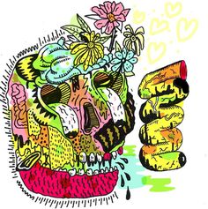 sharpie drawing ive been working on #punk #monsters #typeography #brains #painting #art #fashion #tattoos #skull #drawing #flowers