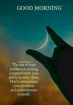 Start your day with a beautiful good morning quote, featuring a person holding up their hand with a moon on their fingernail, perfect for sharing on WhatsApp or social media.