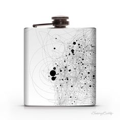 Black and White Abstract Form 6oz Liquor Hip Flask #computer #abstract #flask #space #programming