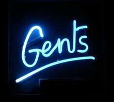Neon Circus + hire neon signs - neon sign hire #sign #blue #gents #neon