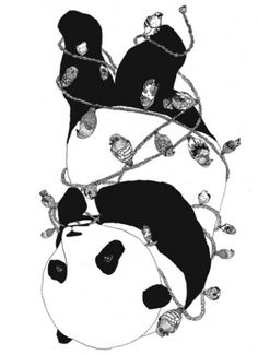 i'm not human. : radness. #white #panda #black #and #drawing