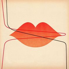 Yellowire_Booklet_11_Jimmy_Turrell.jpg (1041×1044) #lines #red #lips #illustration #graphics