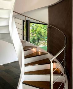 Villa Cattelan Salgher with Rizzi's Sculptural Spiral Staircase - #stairs, #staircase, #stairway