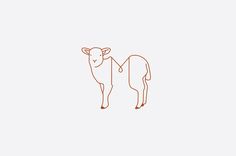 M Restaurant Kathleen Marie Fitzgerald #thin #line #branding #orange #food #simple #lamb #logo #sheep