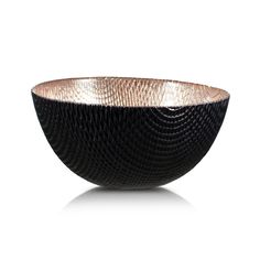 Round Deep Glass Copper And Black Bowl 15cm x 7cm