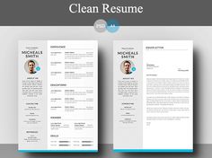 Free Clean Resume and Cover Letter Template for Job Seeker