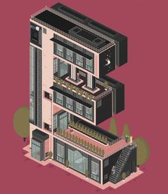 Animated Architectural Letterforms_7 #illustration #building