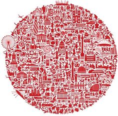 Everything Important About London #circle #red #london #design #graphic #illustration #graphics #detail