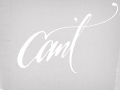 Dribbble - Can't. by Andy Luce #lettering #script #andy #custom #type #luce #awesome