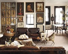 The living room of accessories designer William Frawley's Soho apartment #walls #decore #prints #chairs