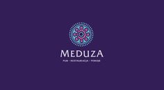 Meduza #mark #logotype #round #restaurant #jellyfish #purple #logo