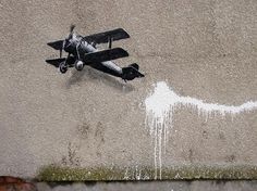 Banksy, Biplane Loveheart, Liverpool - unurth | street art #liverpool #banksy
