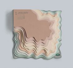 Topographic Calendar by Zeynep Orbay for Land Rover #packaging #print #calendar #graphic #design #2014 #topography #paper #3d