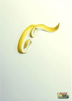 graphic design « STILL LIFE #lettering #swash #yellow #food #coca #letter #lemon #soda #cola #typography