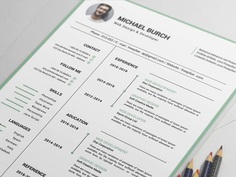 Free Clean Resume Template with Timeline Style Design