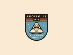 Apollo 11 Command Module Badge #space #nasa #badge #apollo #moon #retro #vector #branding