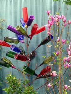 Homemade Wine Bottle Crafts #diy #craft #wine #bottle