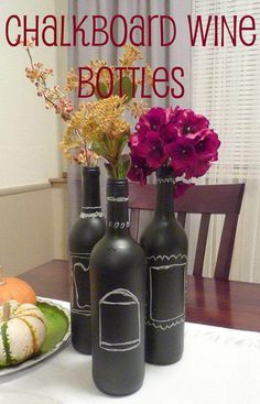 Homemade Wine Bottle Crafts #diy #craft #wine #bottle