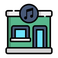 See more icon inspiration related to music shop, architecture and city, music store, music notes, brand, quaver, building, logo, squares and music on Flaticon.