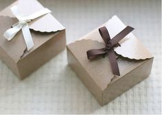 5 Laminated Kraft Brown Scalloped Cardboard Box 9cm x by Avenue55 #shop