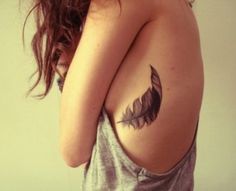 50 Beautiful Feather Tattoo Designs #tattoo #designs #feather