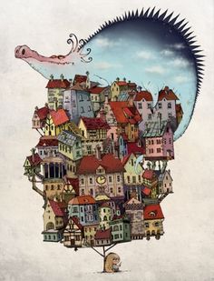 Aleksei Bitskoff Portfolio #monster #illustration #house #tree