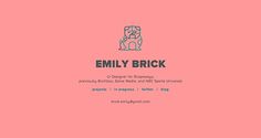 Emily Brick website #homepage