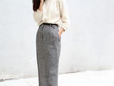 vanillascented #wool #skirt #grey