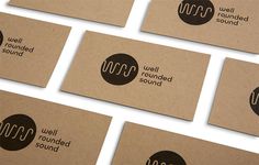 Well Rounded Sound #business card #logo #circle #soundwave #cardboard